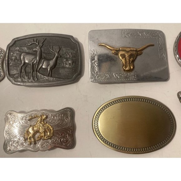 Vintage Lot of 12 Assorted Different Country and Western Wear Style Belt Buckles - Picture 4 of 9